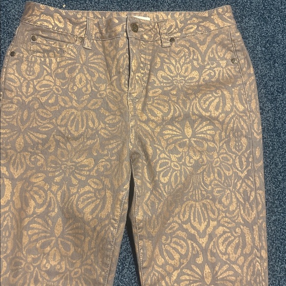 Miraclebody Gold Patterned high waist coated Jeans size 12 slimming - Picture 2 of 6